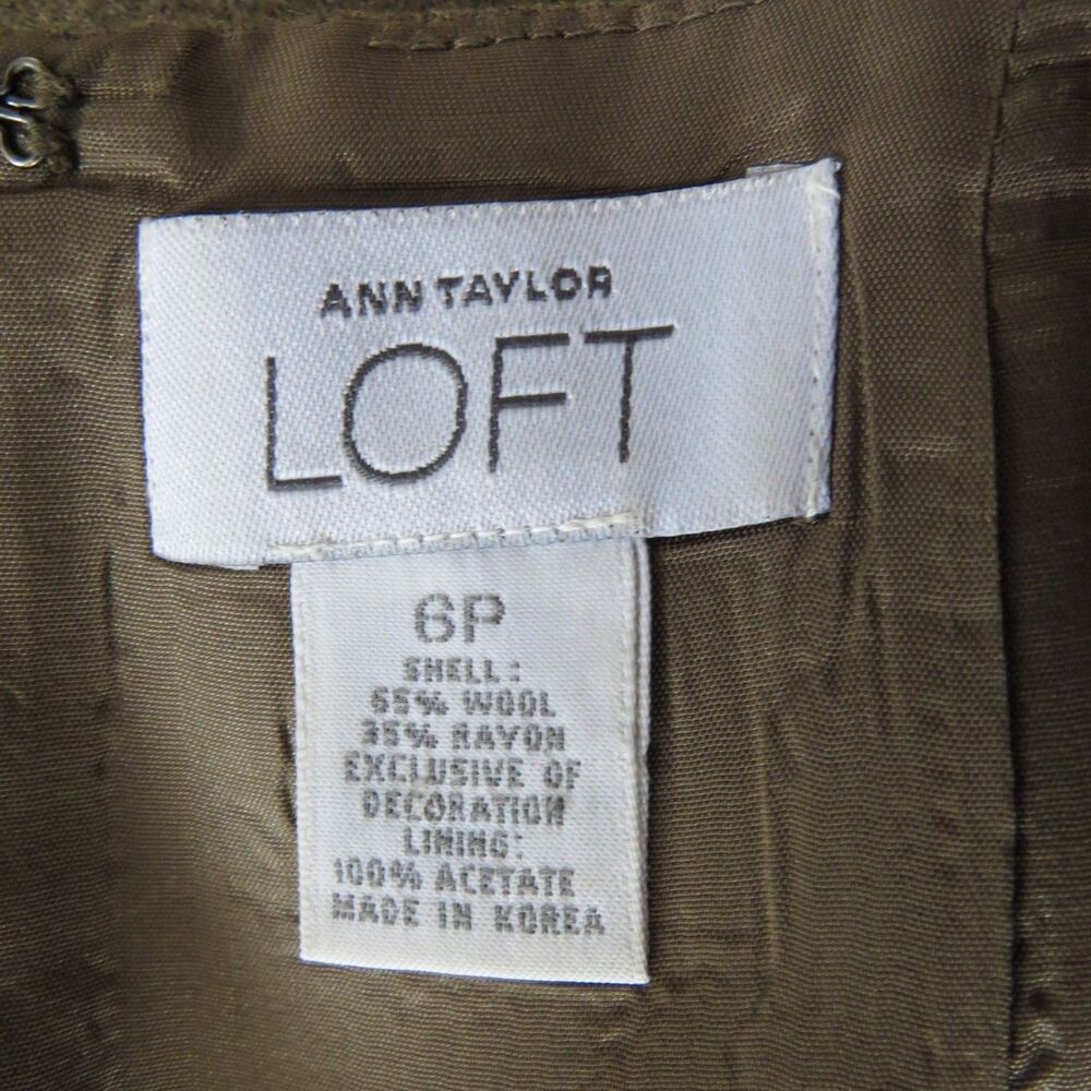 Ann Taylor Loft Vintage Wool Blend Pencil Skirt Flecked Brown 6P EUC - Picture 7 of 7